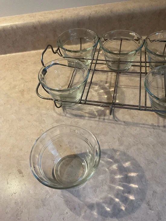 Glass Ramekin Set with Wire Rack - Clear Glass - Picture 3 of 7